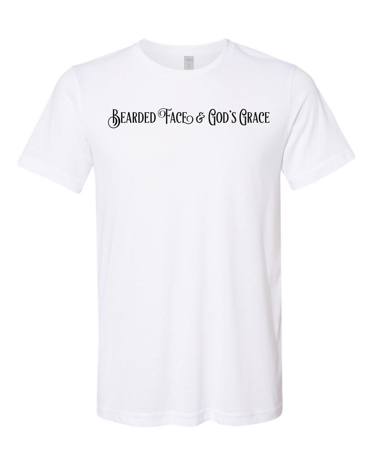 Denique Threads Men's Bearded Face & God's Grace T-Shirt