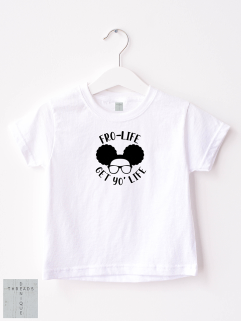 Denique Threads Kids Fro-Life Get Yo' Life T-Shirt